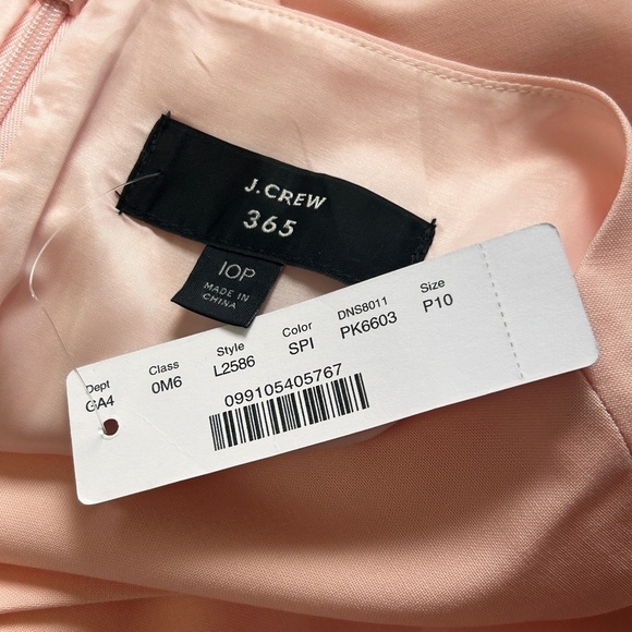 J. CREW 365 Dress Refined Wool Blend Pale Pink Sleeveless Sheath Pleated Waist - Picture 11 of 14